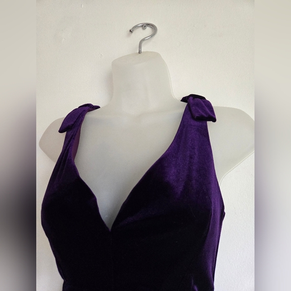 Pinup Couture by Laura Byrnes Gilda Gown - Dark Purple Velvet - Size 6/8 - Picture 5 of 10